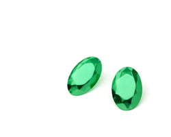 Royals earrings- Green Ovals