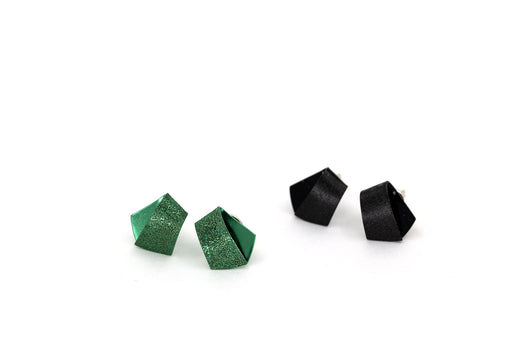 Koi Baby earrings - forest green, black