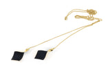 Shades Rhombus necklace - gold-plated, Black