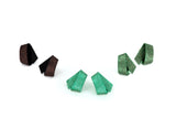 Koi Ginrin Baby earrings - emerald, forest green, dark chocolate