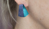 Koi Shūsui earrings- blue green and blue