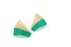 Koi Ginrin Ghost earrings - emerald and gold