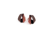 Koi Ginrin Tiny earrings- brown and maroon