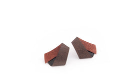 Koi Ginrin Tiny earrings- brown and maroon