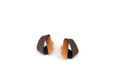 Koi Ginrin Tiny earrings- brown and orange