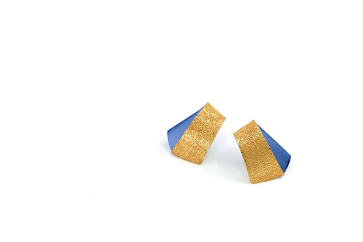 Koi Tiny earrings- gold and blue